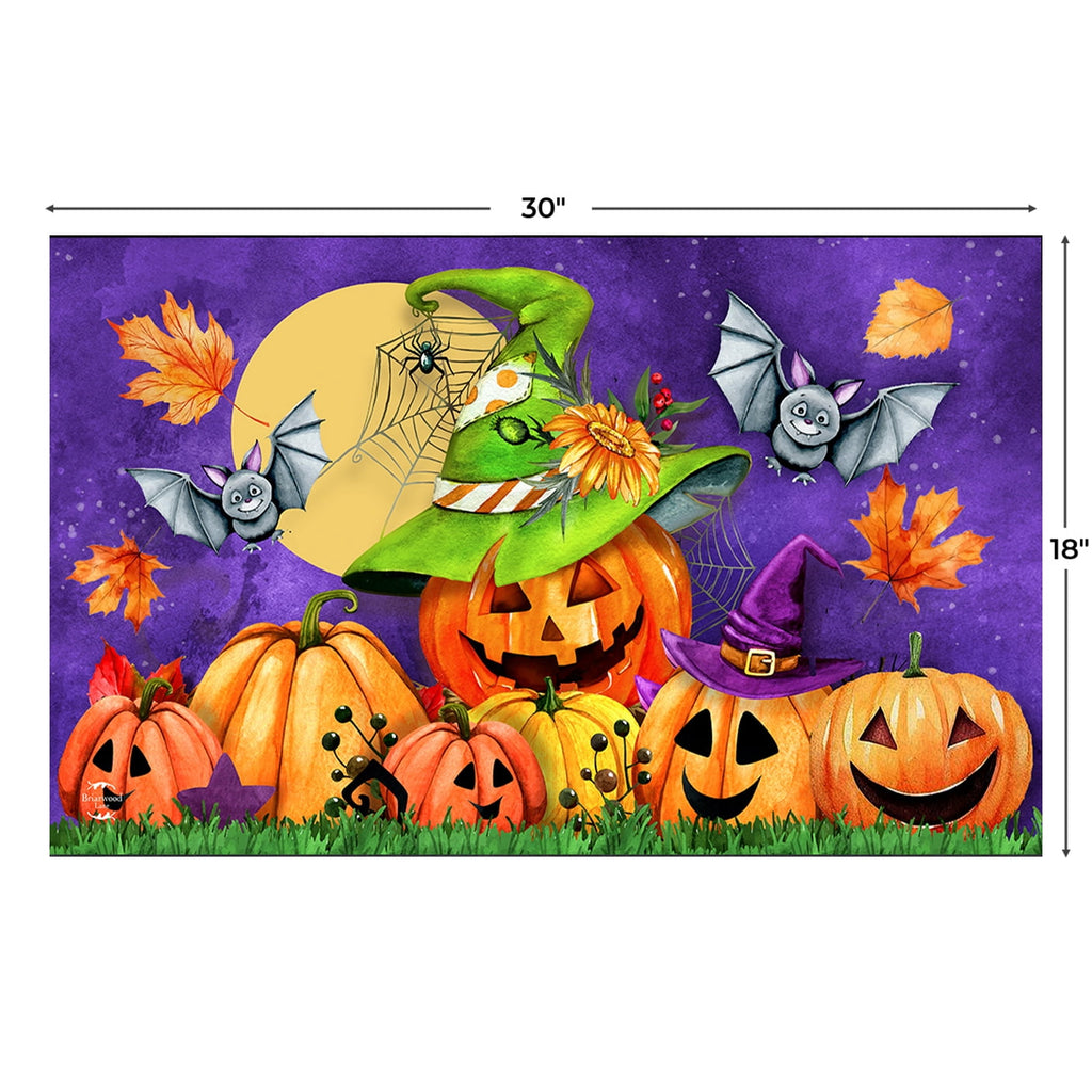 Briarwood Lane Halloween Doormat 30x18 Indoor Outdoor Happy Jack O Lanterns For Halloween Doormat