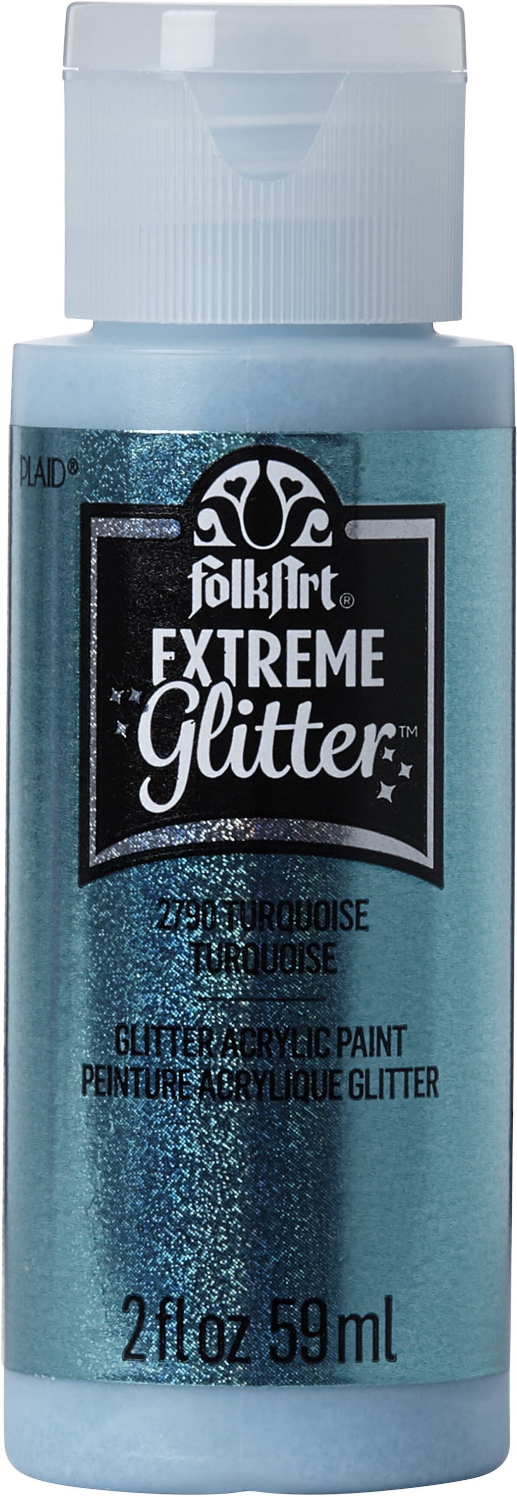 FolkArt Extreme Glitter Acrylic Craft Paint, Glitter Finish, Hologram, 2 fl oz