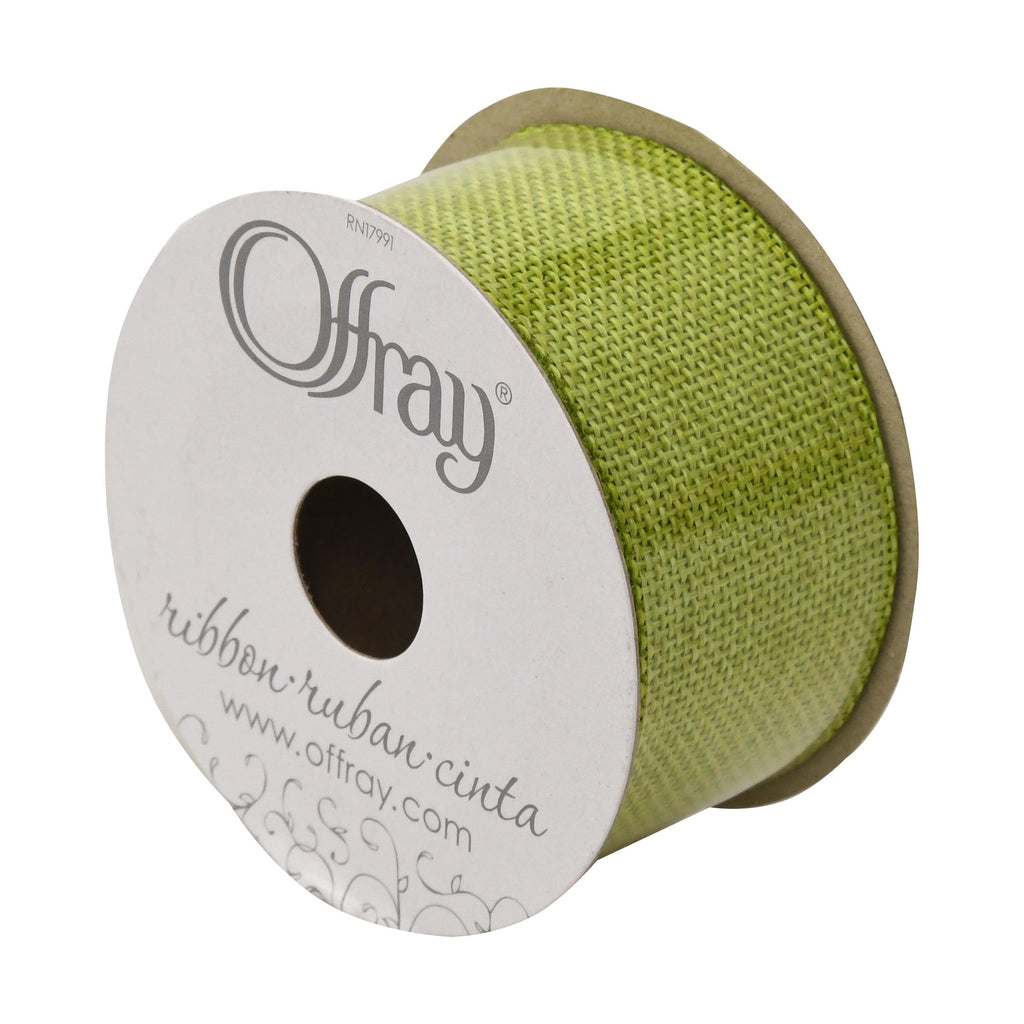 Offray Ribbon, Torrid Orange 1 1/2 inch Woven Burlap Woven Ribbon, 9 feet