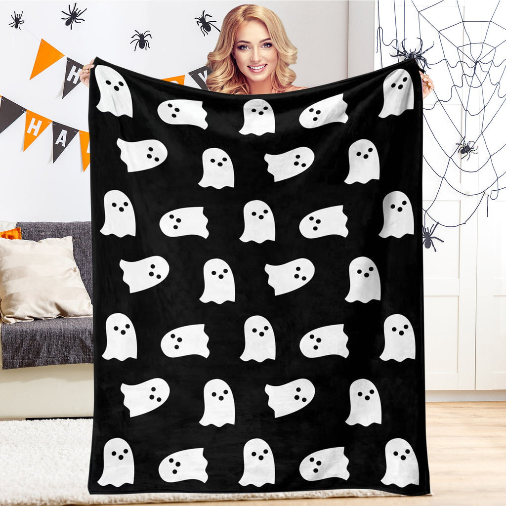 FastXmas Halloween Throw Blanket, 30"x40" Flannel Fleece Pumpkins Maple Checkered Plush Blanket, Soft Lightweight Skin-Friendly Fall Harvest Decorative Throw Blanket for Couch Sofa Bed Outdoor