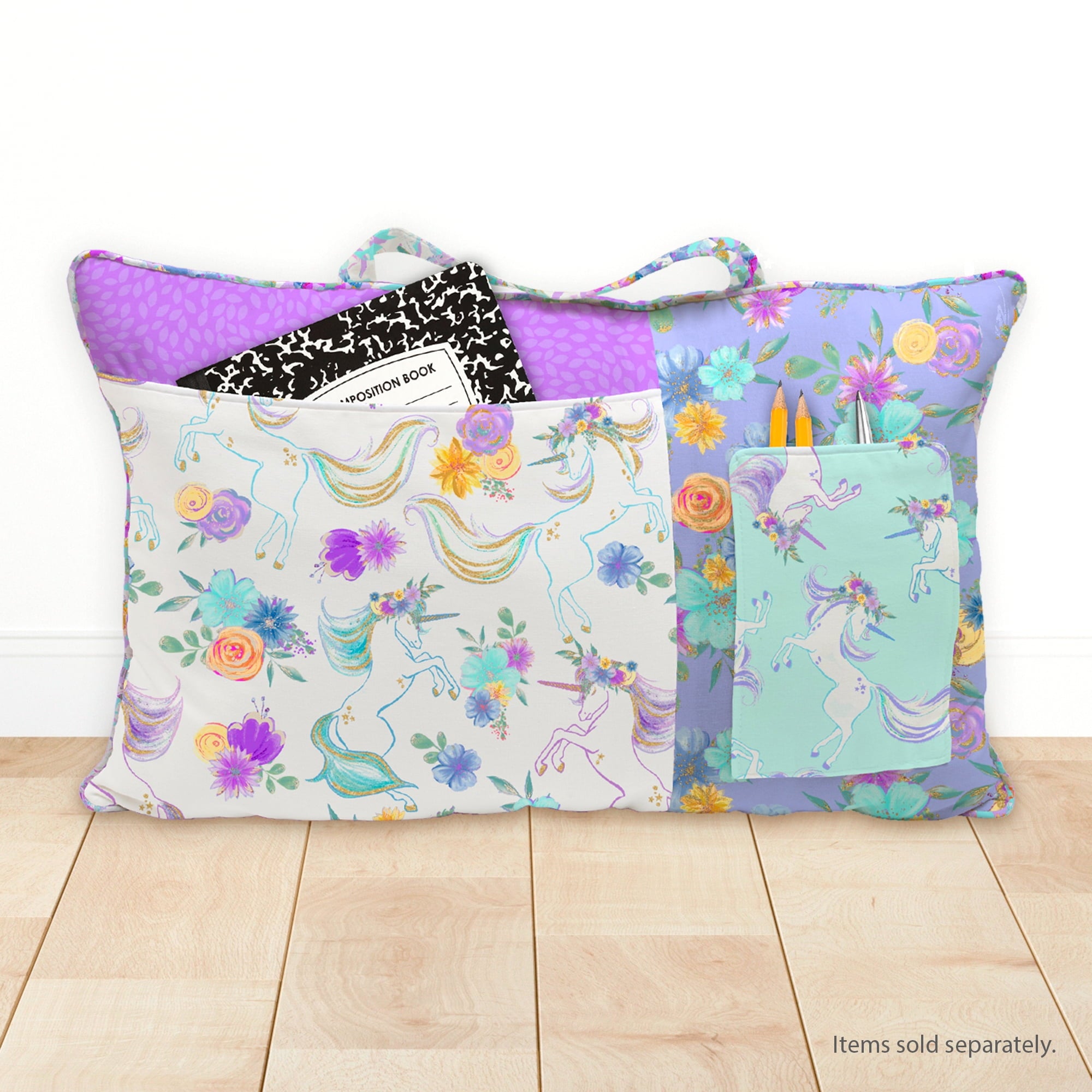 Create It 18"x21" Cotton Unicorn Glitter Precut Sewing & Craft Fabric Bundle, Multicolor 5 Piece