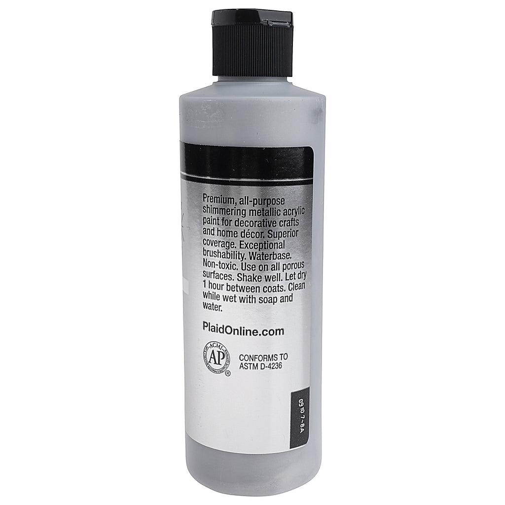 FolkArt Metallic Acrylic Craft Paint, Metallic Finish, Silver Sterling, 8 fl oz