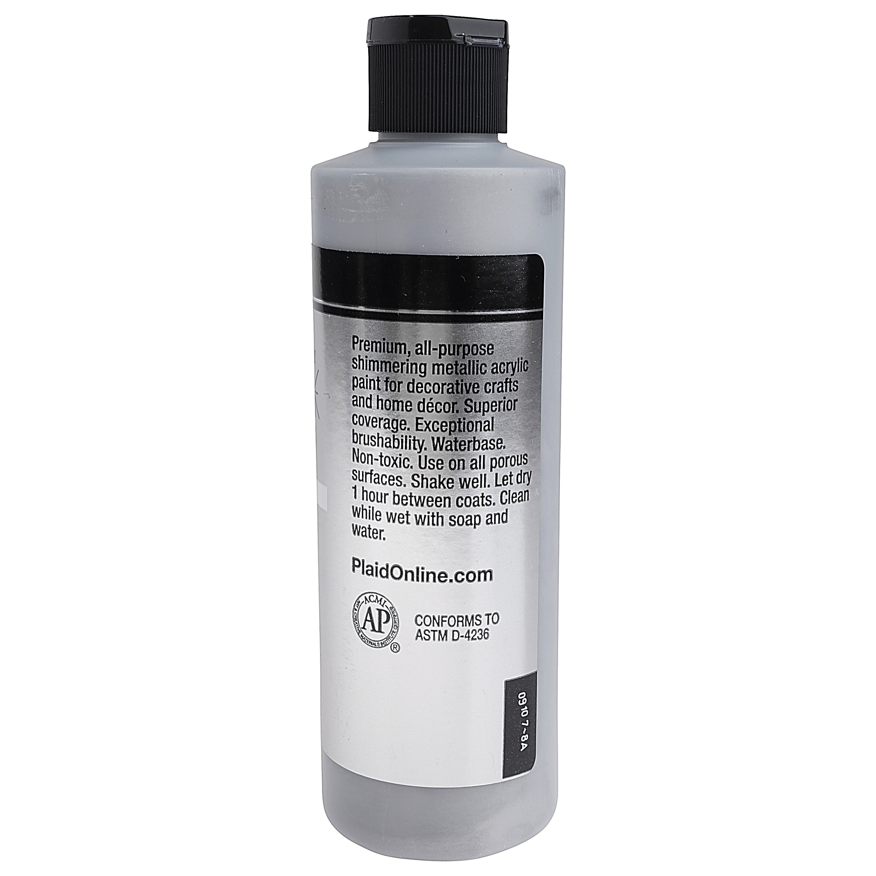 FolkArt Metallic Acrylic Craft Paint, Metallic Finish, Silver Sterling, 8 fl oz