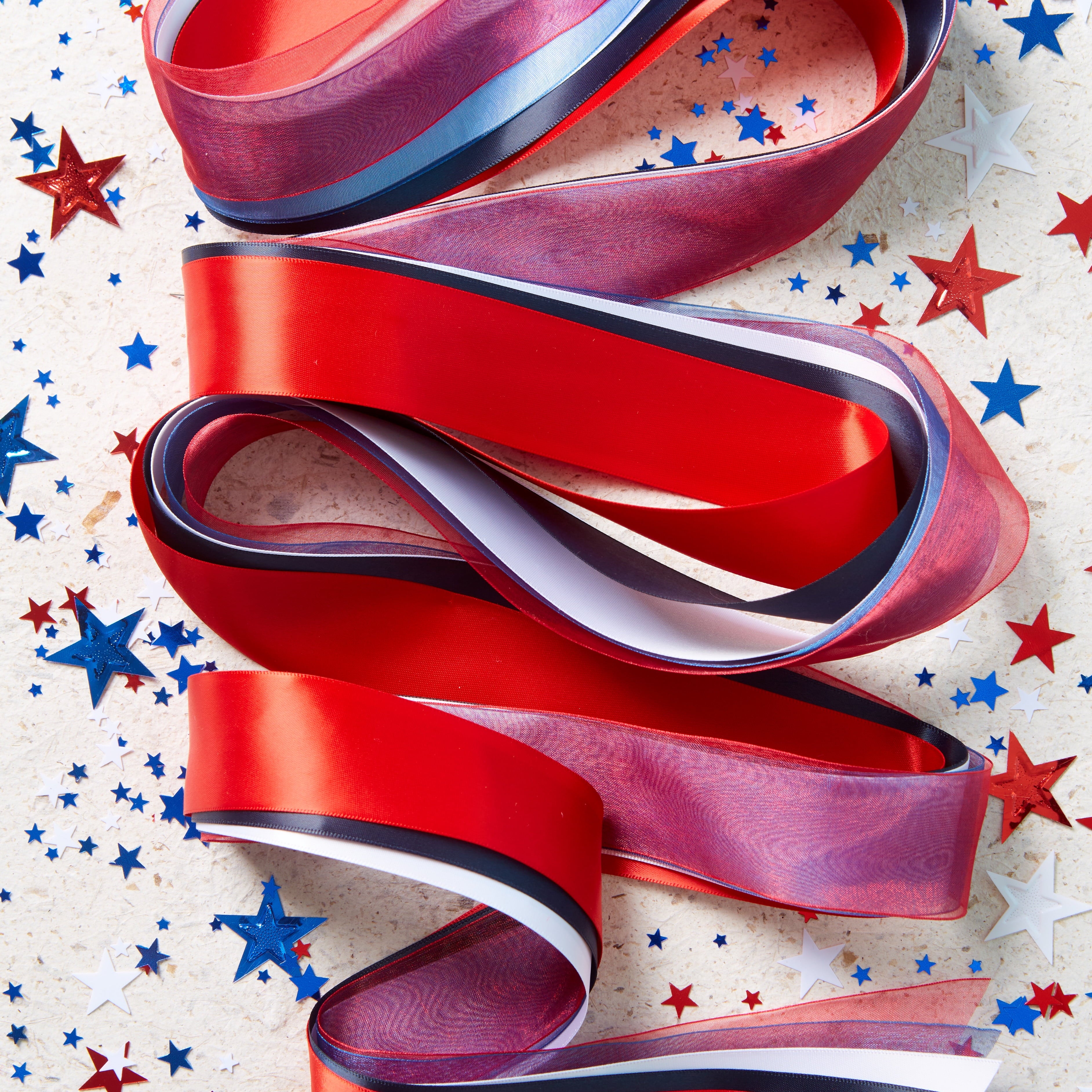 (2 pack) Offray Ribbon, Red 1 1/2 inch Double Face Satin Polyester Ribbon, 12 feet