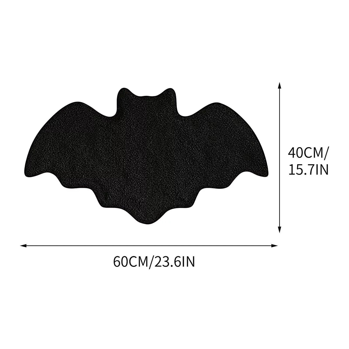 XHKUYI Halloween Bat Rug 23.6 × 15.7 inch, Gothic Black Bat Shaped Welcome Mat, Soft Plush Non Slip Washable Floor Mat for Living Room Bedroom Home Decor Goth Home & Halloween Decor