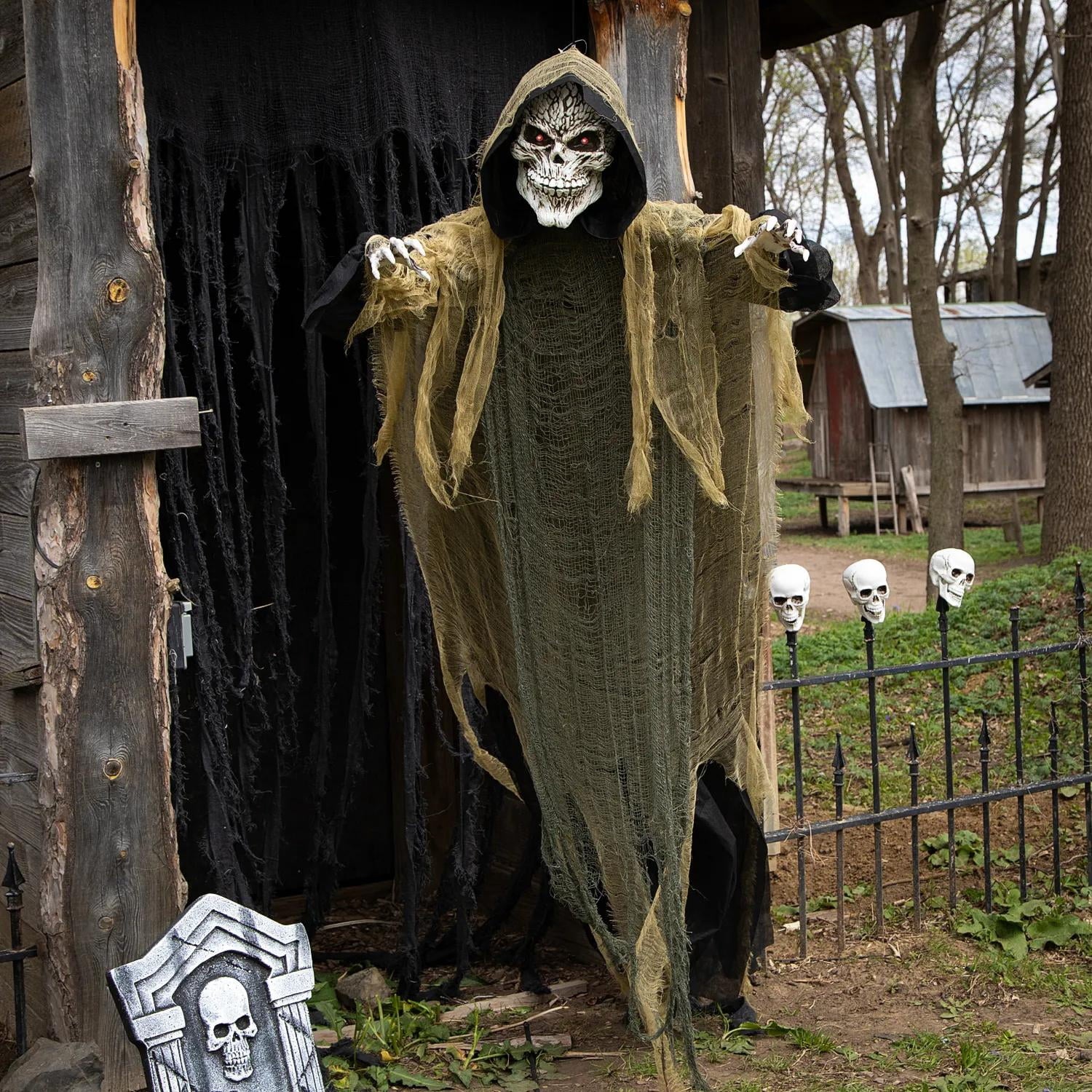 Morris Costumes35 1/4" x 6 Ft. Hanging Grim Reaper Animated Prop Halloween Decoration