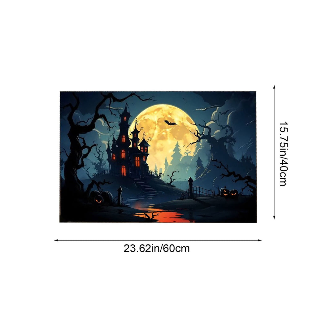 Xuniizn Halloween Mat, 16X24" Velvet Halloween Door Mat for Outside Entrance, Spooky Halloween Rug for Outdoor & Indoor, Non Slip Washable Halloween Doormat, Halloween Bathroom Decor