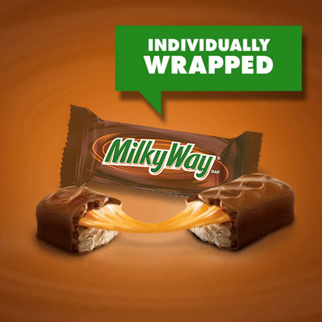Milky Way Caramel Nougat Fun Size Halloween Chocolate Bars, Treating Bag - 7.69 oz Bag