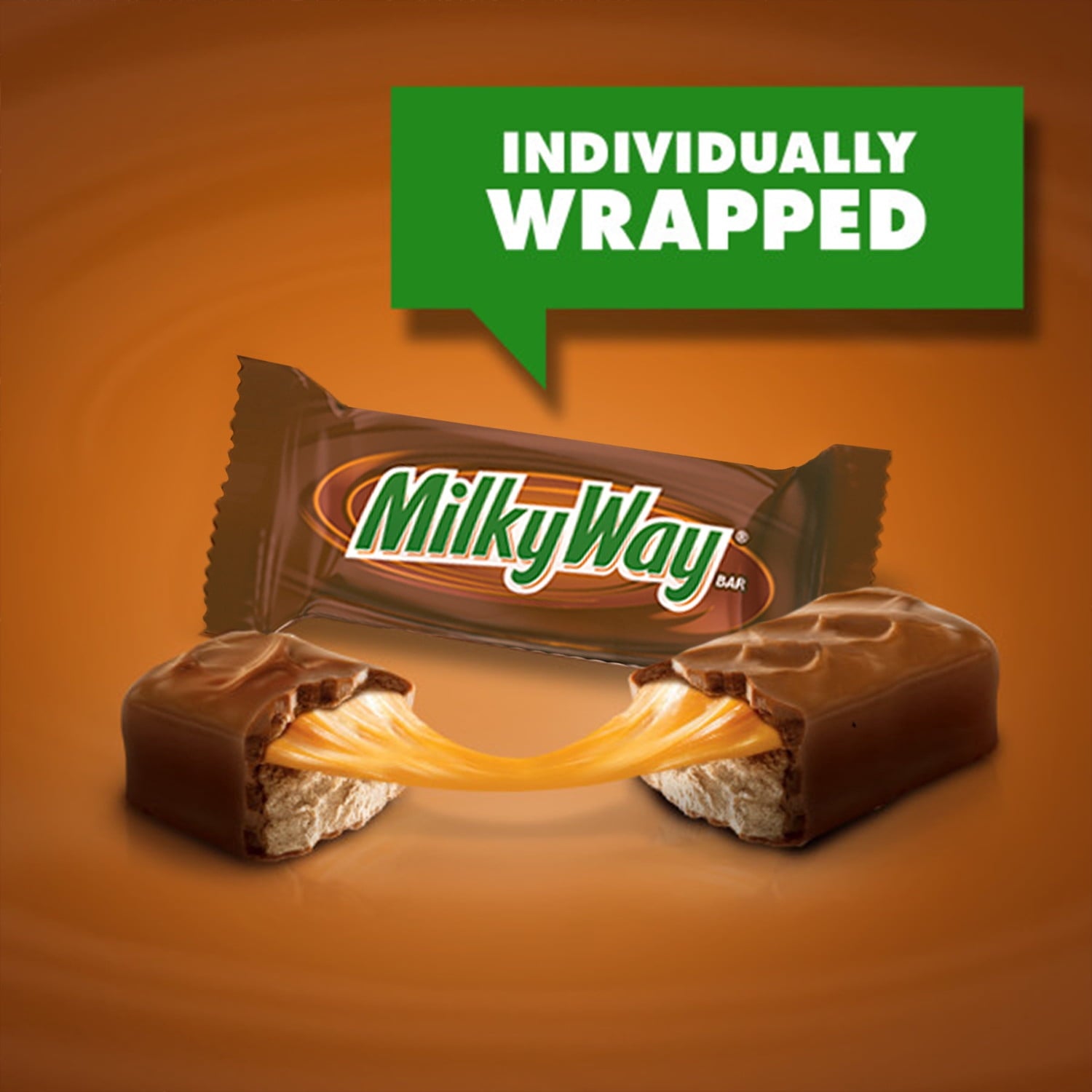 Milky Way Caramel Nougat Fun Size Halloween Chocolate Bars, Treating Bag - 7.69 oz Bag