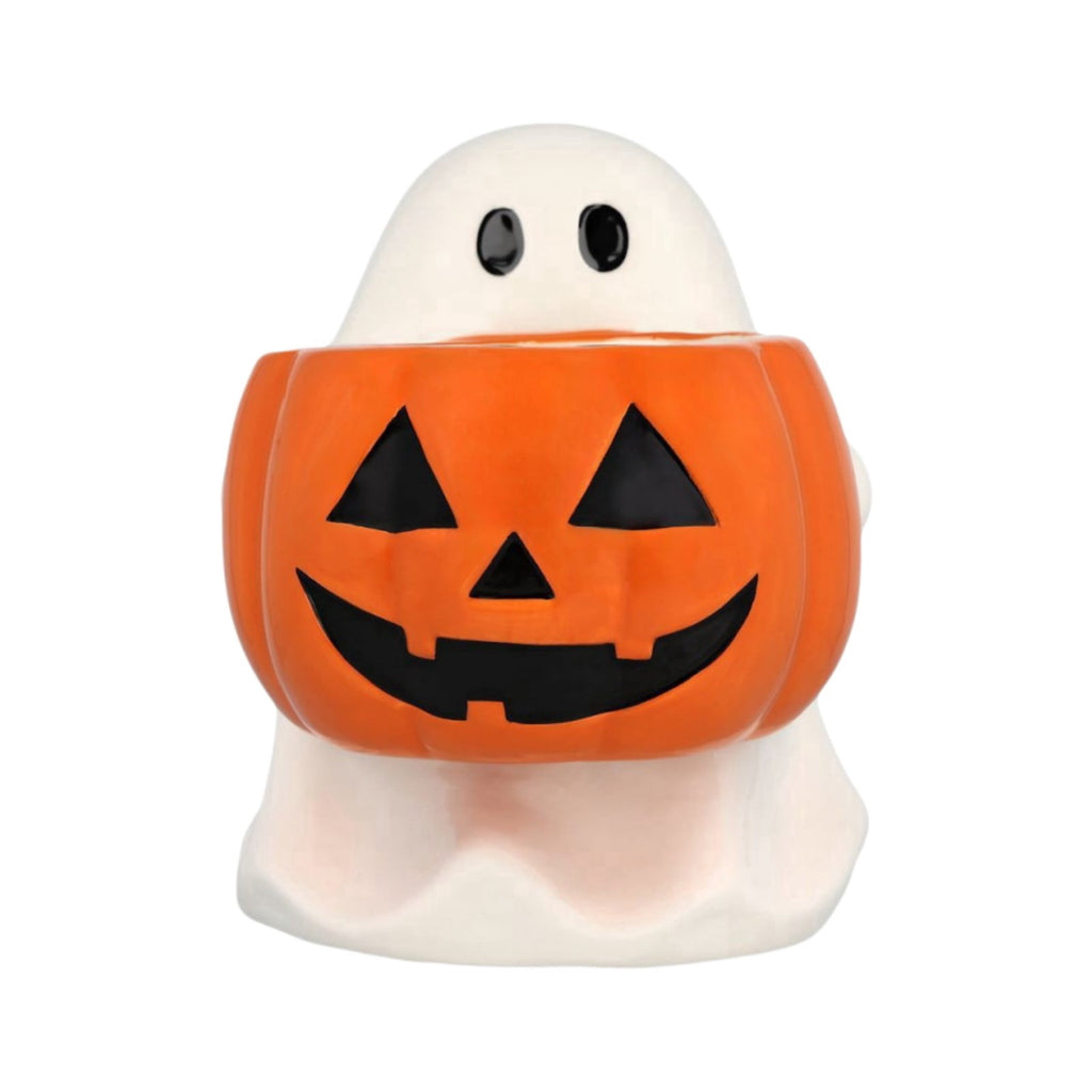 Diceymbol Halloween Pumpkin Snack Bowl Stand Collapsible Broomstick Candy Tray for Cupcakes & Desserts, Resin Serving Platter with Ceramic Pumpkin Bowls