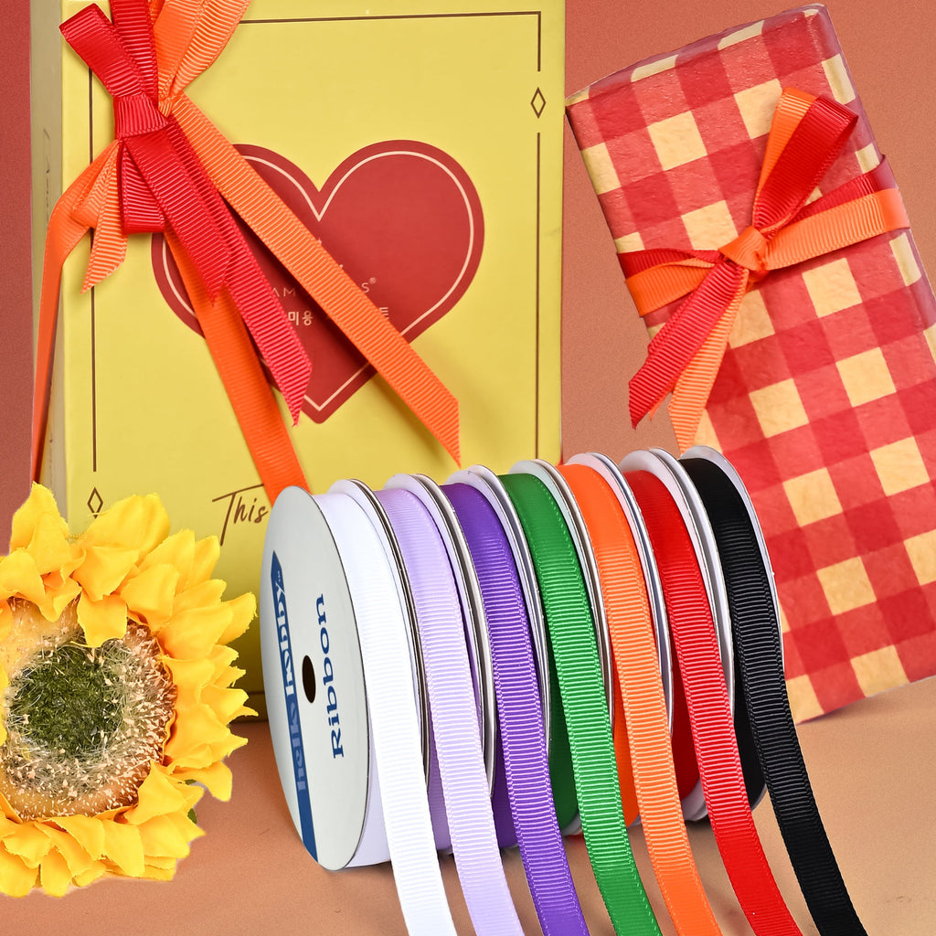 Gwen Studios 3/8" Black Grosgrain Ribbon, 6 yards