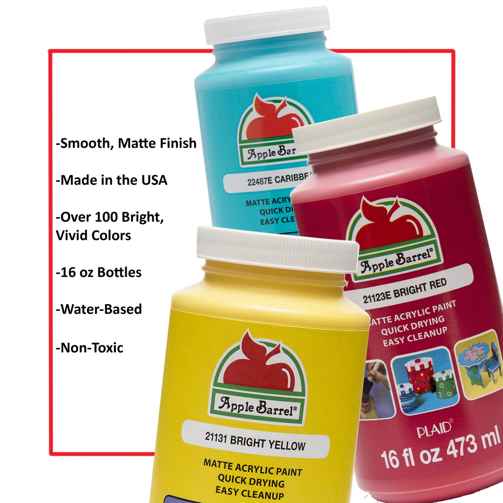Apple Barrel Acrylic Craft Paint, Matte Finish, White, 16 fl oz.
