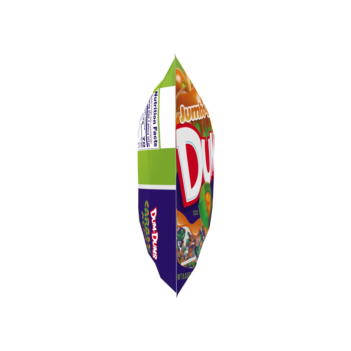 Dum Dums Jumbo Caramel Apple Flavored Lollipops, Filled Halloween Candy, 8.8 oz Bag