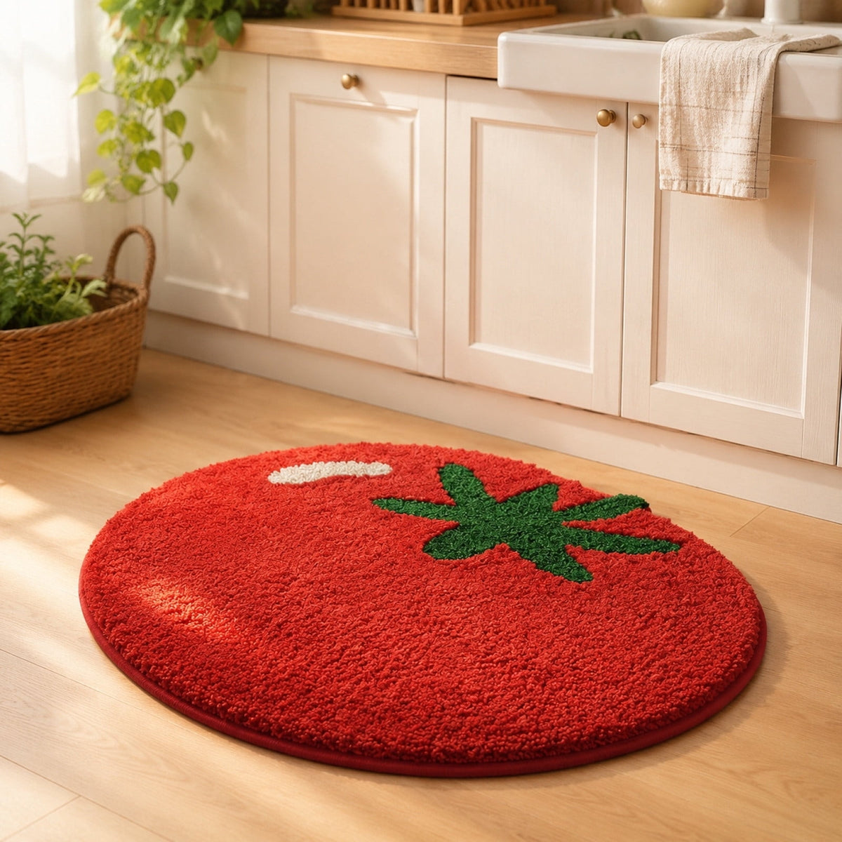 Sruoe Summer Carnival Printed Floor Mat, 15.74"x23.62", Water Absorbent Non Slip Doormat, Flannel Entryway Bathroom Kitchen Household Decor Rug