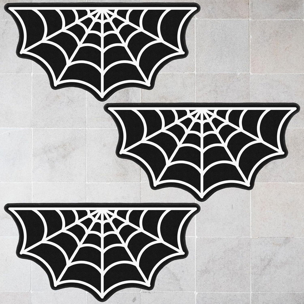 SLYNSHome Halloween Mats,31.5x15.7 Inch Spider Web Bathroom Door Mat Halloween Themed Rugs Avoid Slip Floor Mat Non-slip Pad for Front Door Hallowmas Home Decoration Supplies