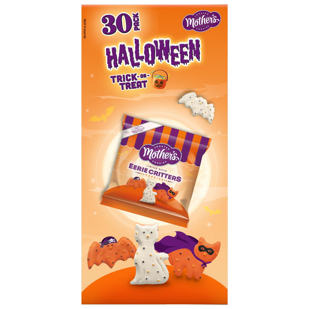 Mother's Eerie Critters, Halloween Snacks, Frosted Animal Cookies, 30 Pack, 0.5 oz Each