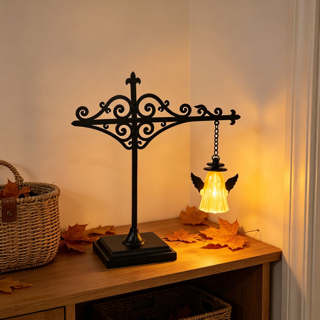 Nkmbld Halloween Bookshelf Lamp, Vintage Library Lantern Decorative Bookshelf Lighting, Hanging Ghost Lantern Book Shelf Light, Halloween Decorations Indoor