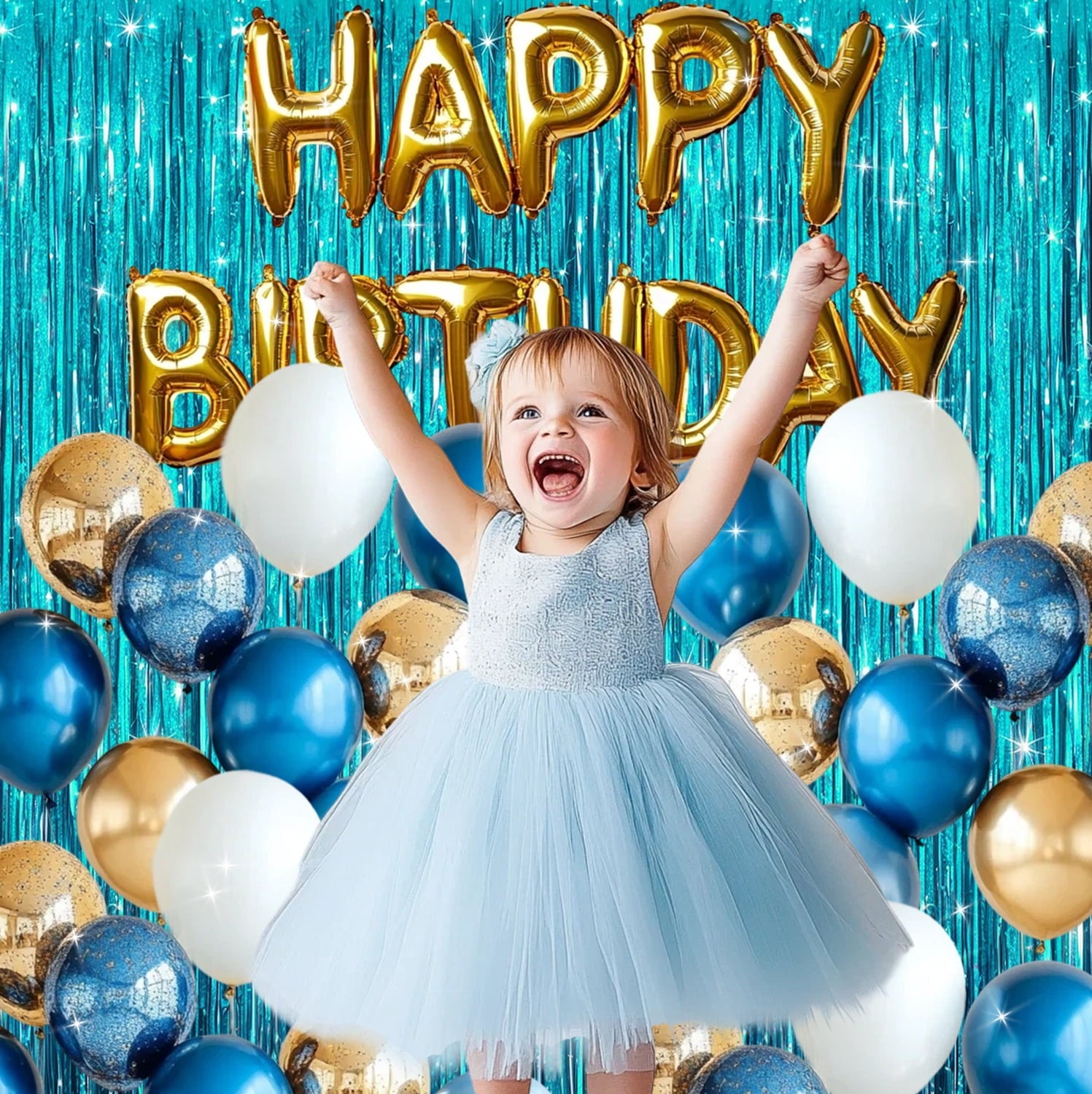 Sm:)e 2-Pack Light Bright Silver Foil Fringe Curtains for Events - Birthday, Wedding, Graduation, Christmas, Baby Shower, various festivals Decor Photo Booth Fun!