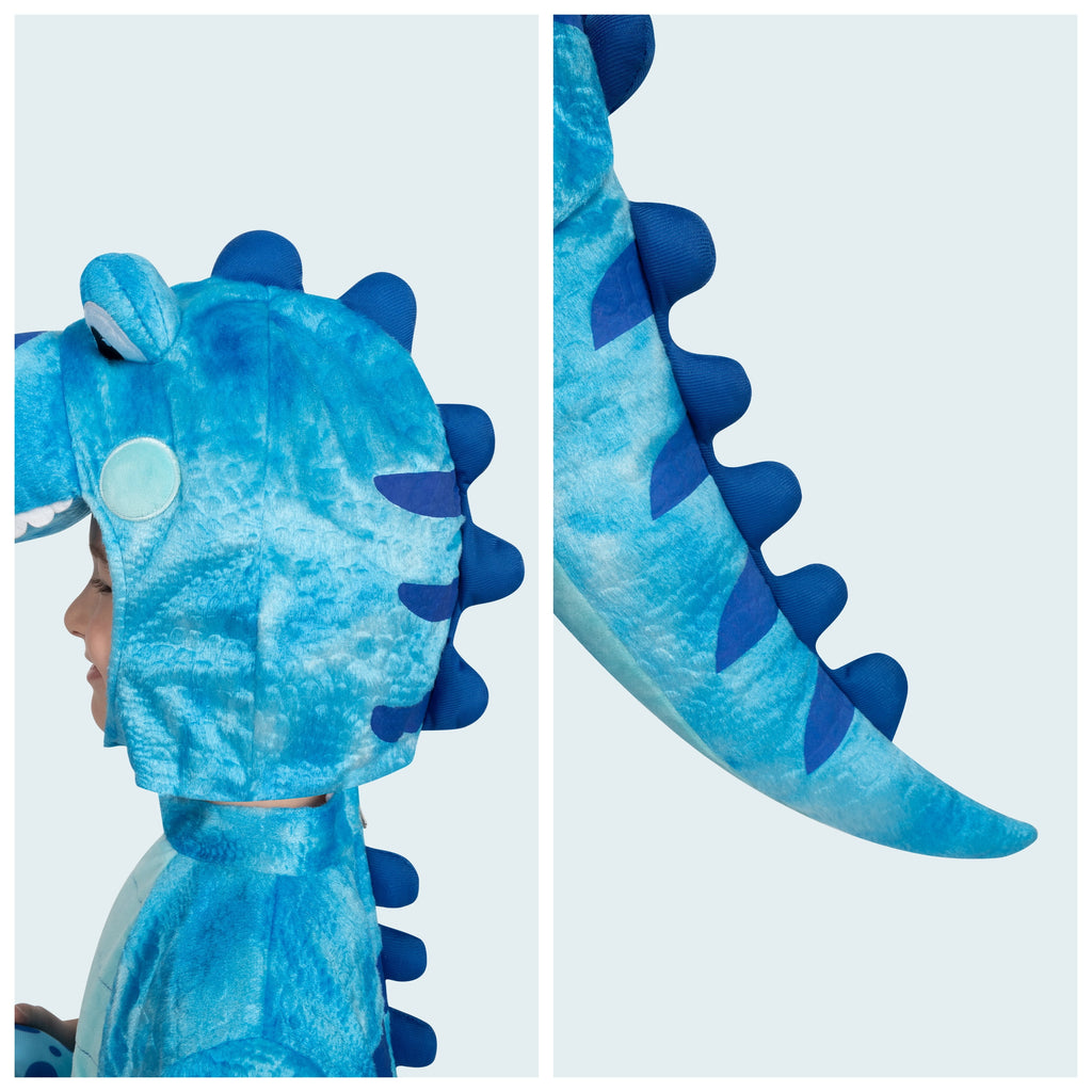 Joyfy Halloween Realistic Blue Tyrannosaurus Rex Children's Dinosaur Costume (with Egg) Suitable for Infant and Toddler Halloween Dress up Party