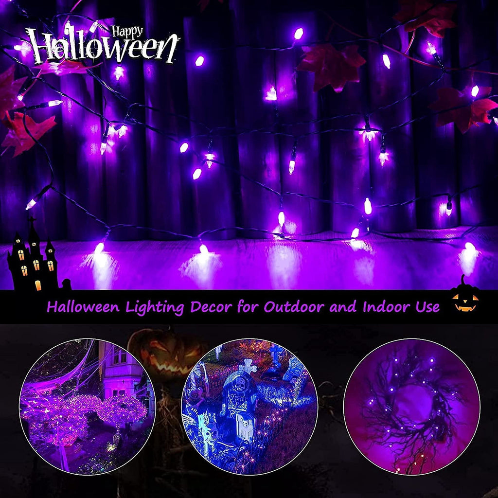 Morttic 2 Pack Orange String Lights 16.4Feet 50 LED Battery Operated Waterproof Mini Fairy Lights Show with 8 Modes for Outdoor Indoor Patio Xmas Tree Birthday Party Holiday Christmas Decorations