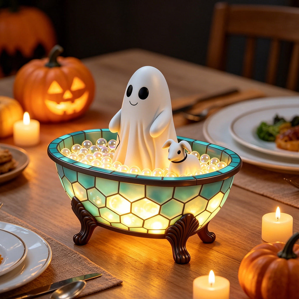 Ghost Night Light Halloween Decorations Bedside Night Light with Tap Control, Dimmable Nursery Decor Lamp, Fun Ghost Gift for K*ids, Halloween Room Decor, Ghost Lamp