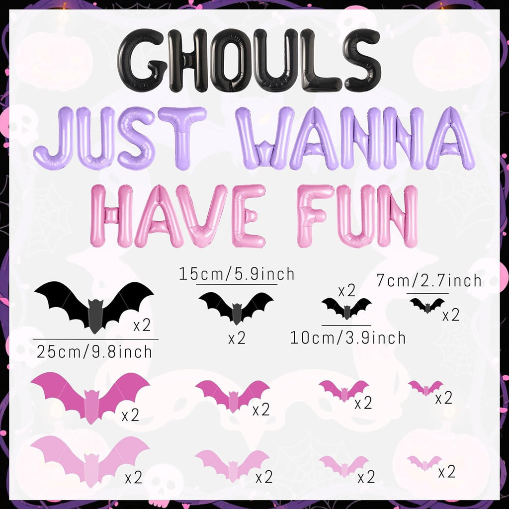 Halloween Aluminum Foil Balloon Set Bat Letter Combination Multi-color Multi-size Wall Scene Holiday Party Decoration