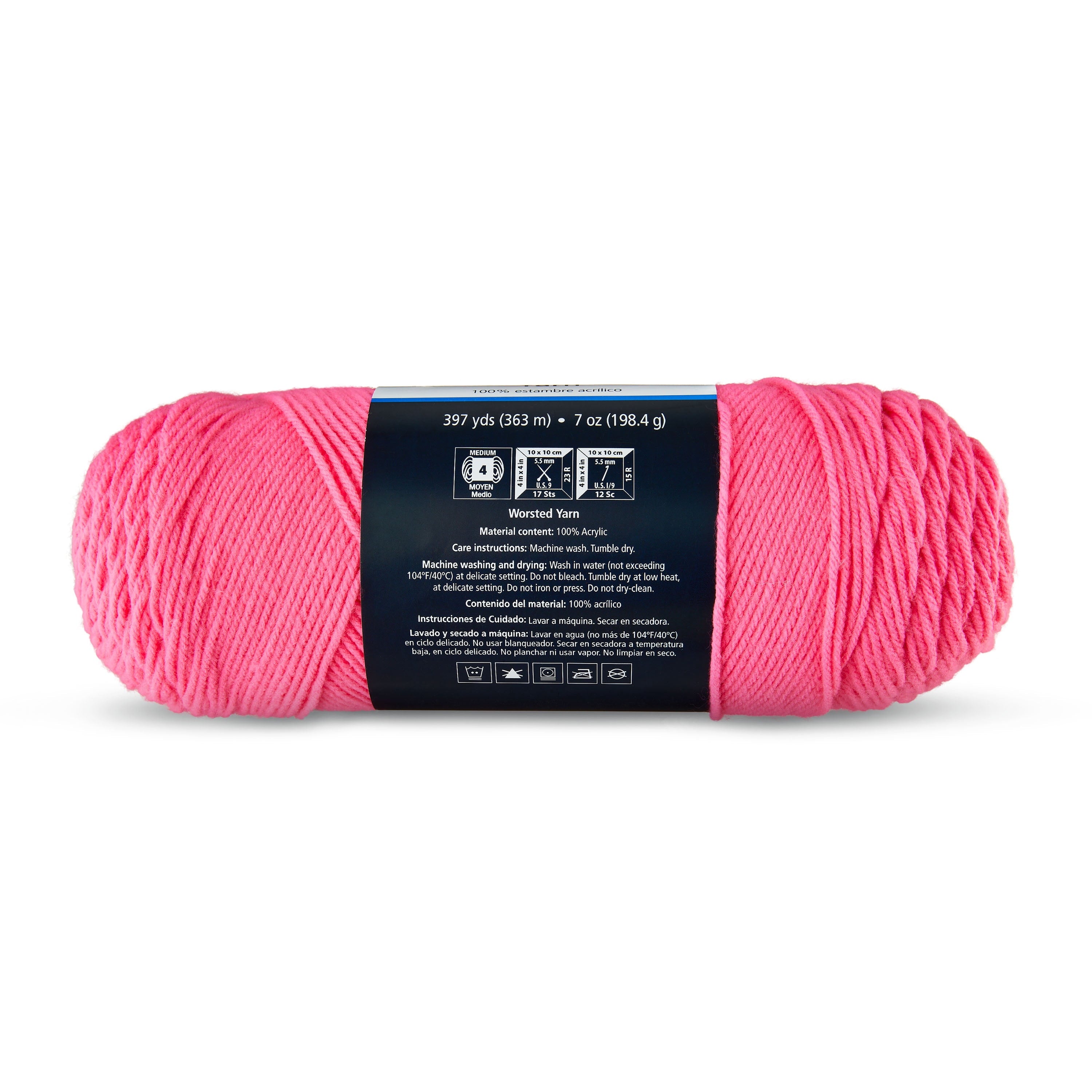 Mainstays Medium 4 Acrylic Yarn, White, 7 oz, 397 Yards