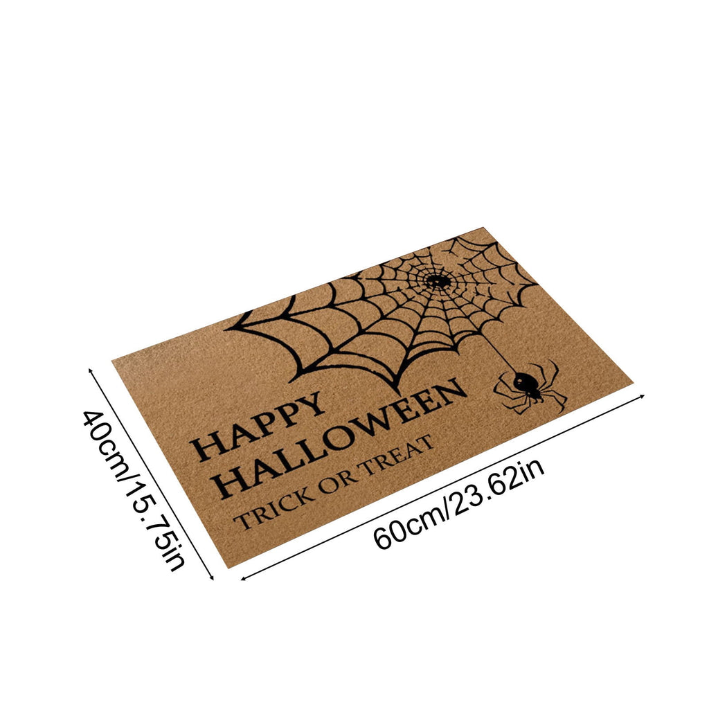 Fllostpr Halloween Pumpkin Doormat 24x16 Inch, Vintage Brown-o'-Lantern Rug Soft Non-Slip Washable Holiday Decorations for Front Door Entryway Kitchen