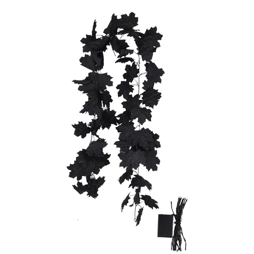 WKSCLPAI Halloween Maple Leaf Garland, Fall Vine Wreaths for Autumn Festivities Decor,Seasonal Garlands for Home,Halloween & Fall Decorations