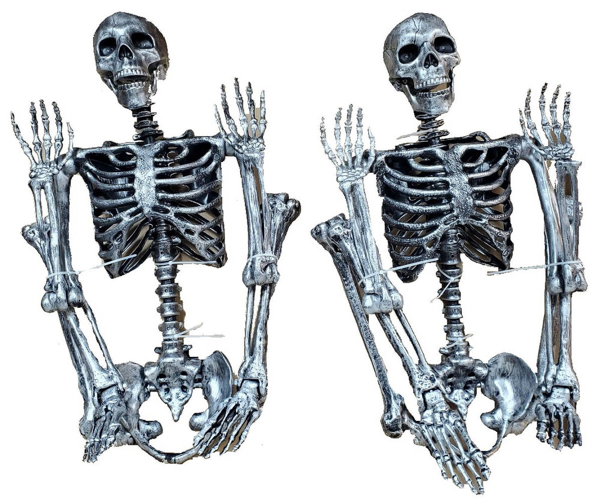 Set of 2 Animated 60-inch Skeleton Decor Battery-Operated