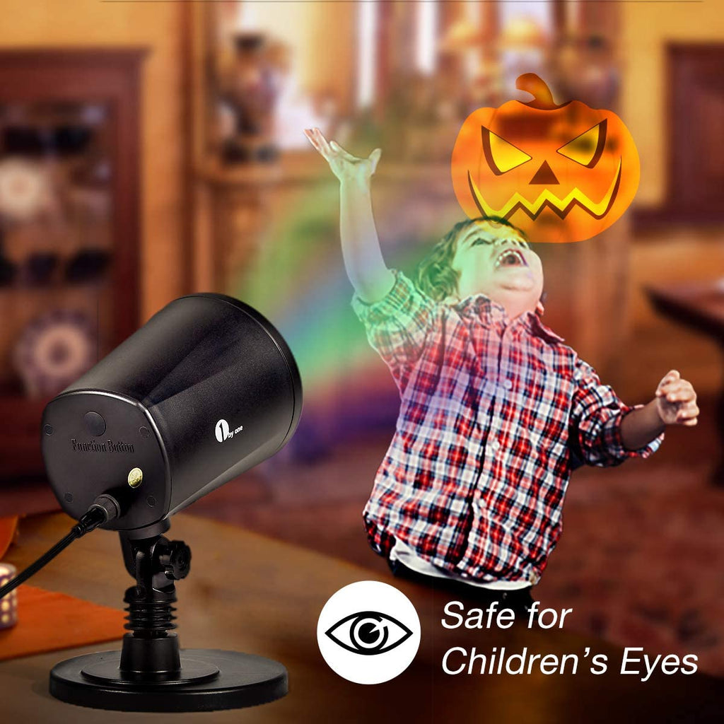 1byone Halloween Led Pattern Projection Lights Auto-Shifting Images & Switchable Pattern Outdoor/Indoor Use, IP65 Water-Resistant, High Resolution Graphics