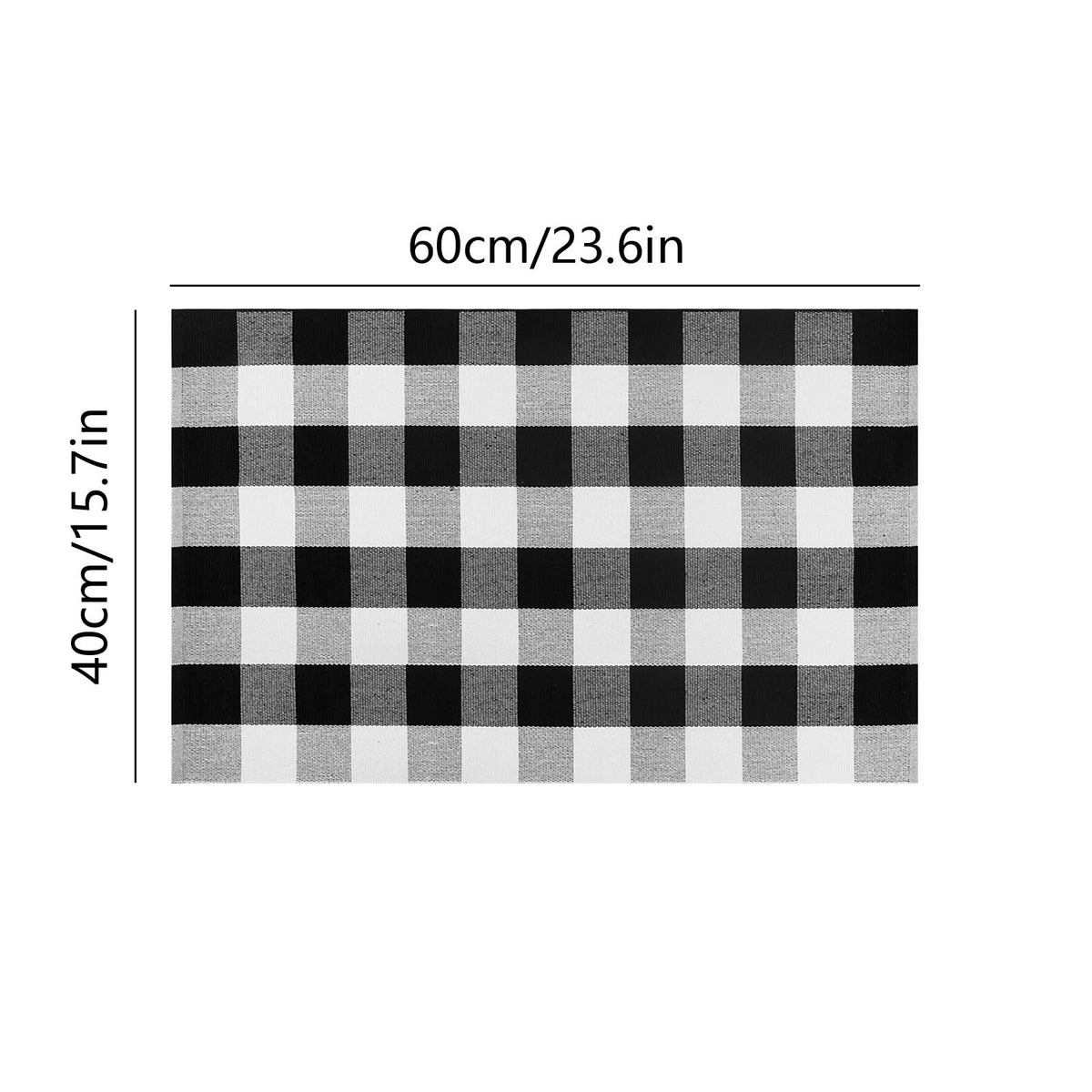 Fall Plaid Mat, 16*24" Autumn Front Door Decor Mat, Cotton Washable Hand-Woven Door Mat for Layered Doormat, Autumn Halloween Thanksgiving Carpet for Porch, Entryway