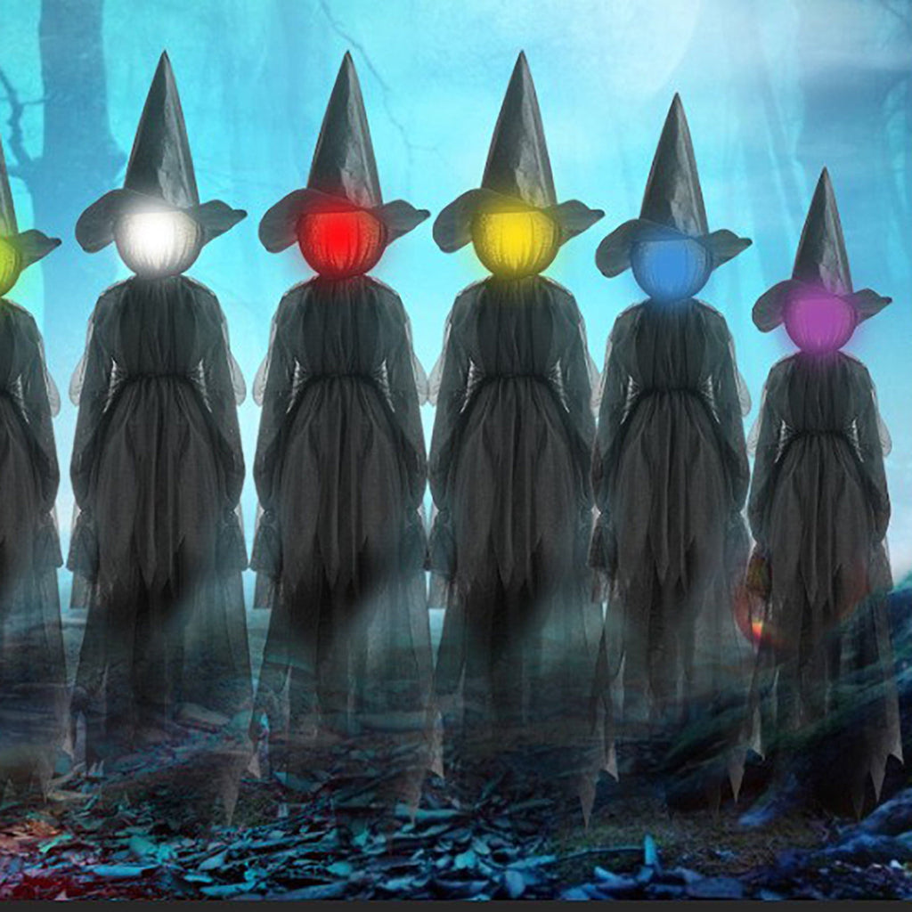 Under $5! Saving! XGFHYJEH Halloween Witch Decorations Outdoor, Light Up Holding Hands Screaming Witches Sound-Activated Sensor with Stakes, Halloween Party Props Scary Decor for Yard Garden