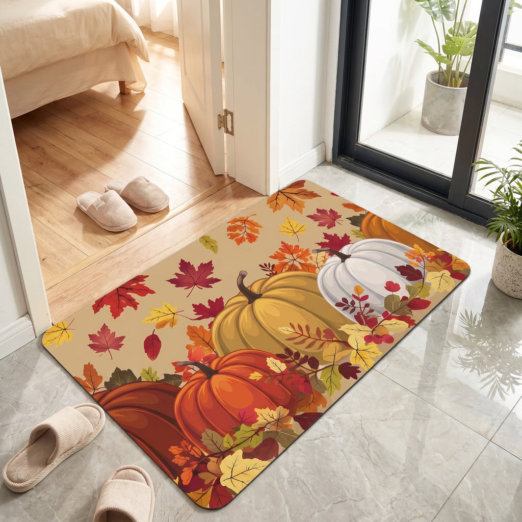 Autumn Door Mat for Entryway, 16x24 Inch, Fall-Themed Floor Doormat for Home Decor, Non-Slip Rug Mat for Living Room, Kitchen, Bedroom, Gifts for Fall Lovers (E)