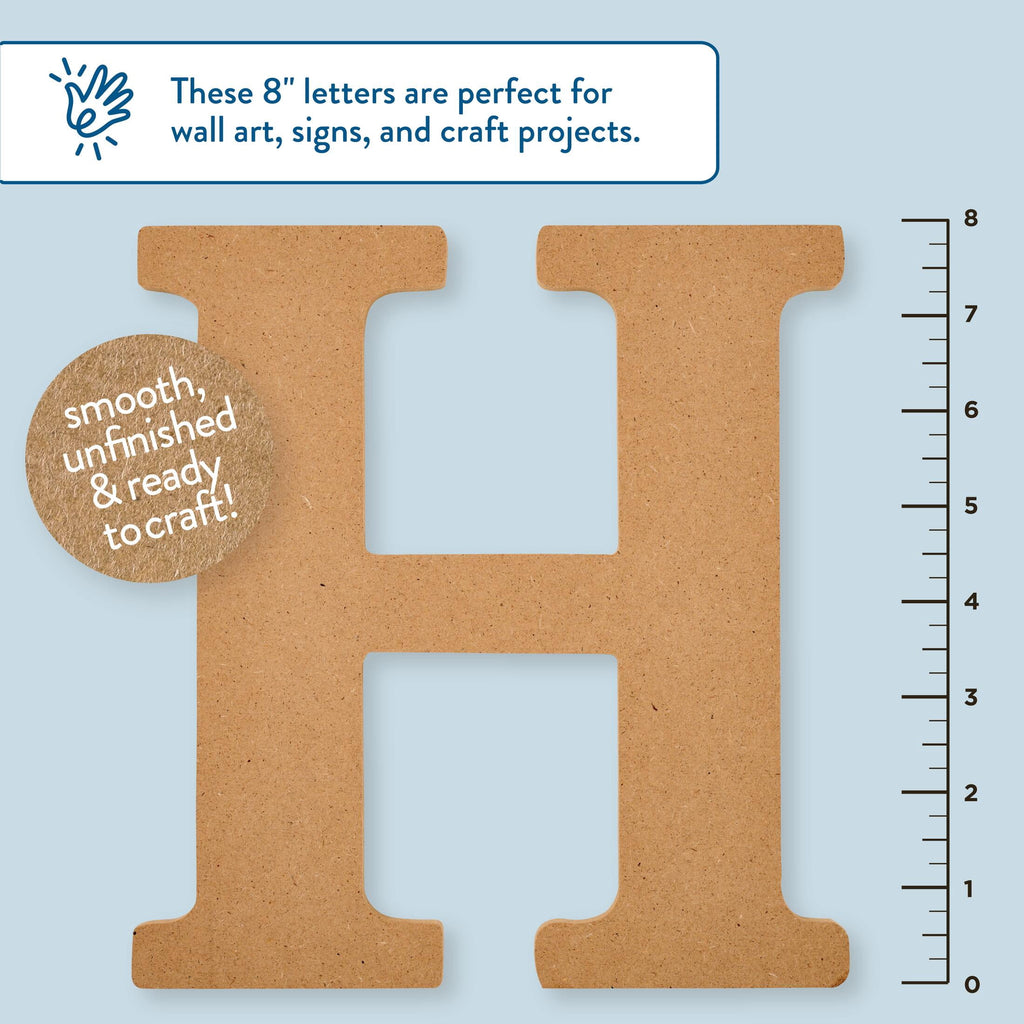 Hello Hobby Surfaces Unfinished Wood MDF Letter A, 8 in