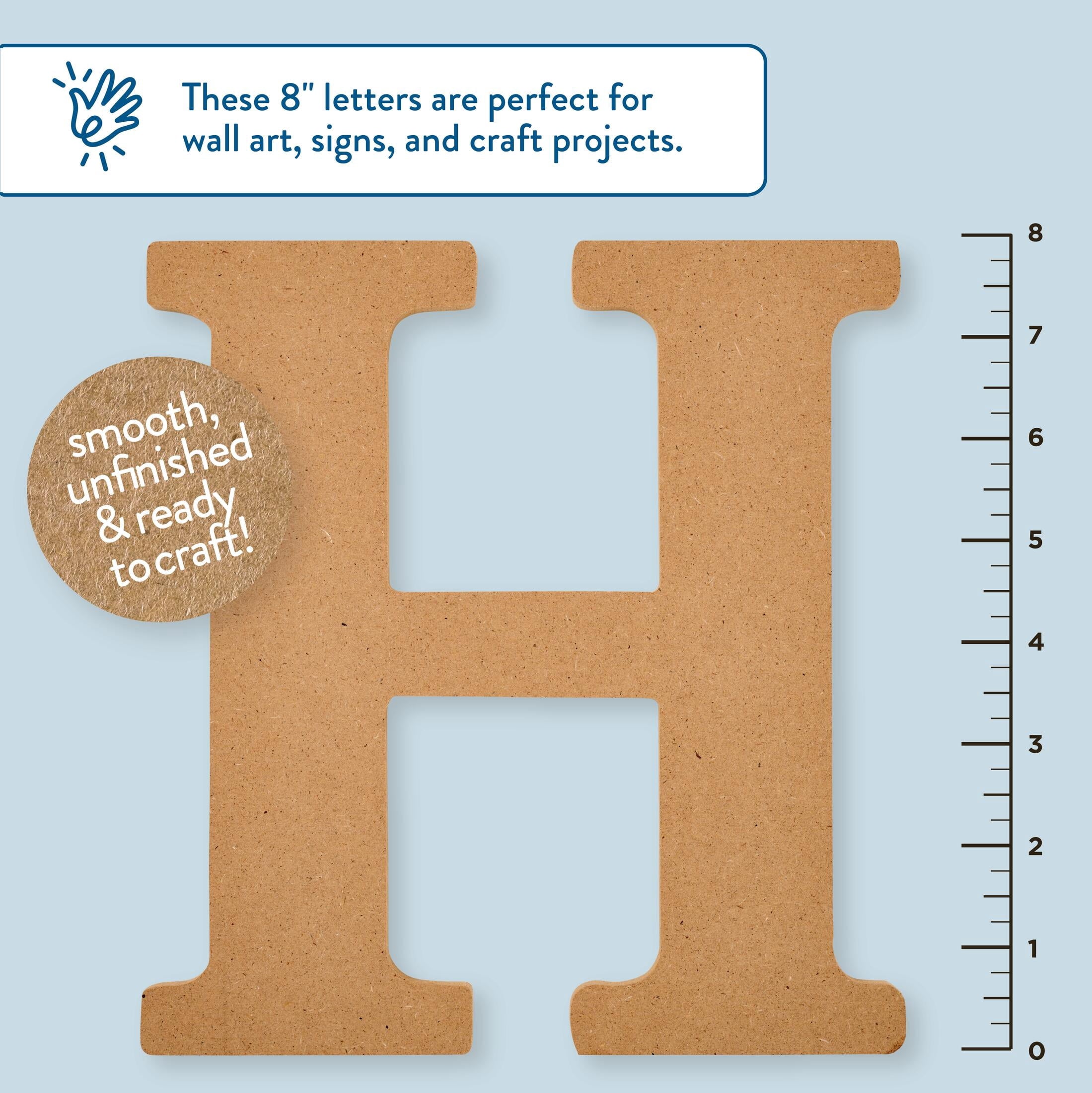 Hello Hobby Surfaces Unfinished Wood MDF Letter A, 8 in