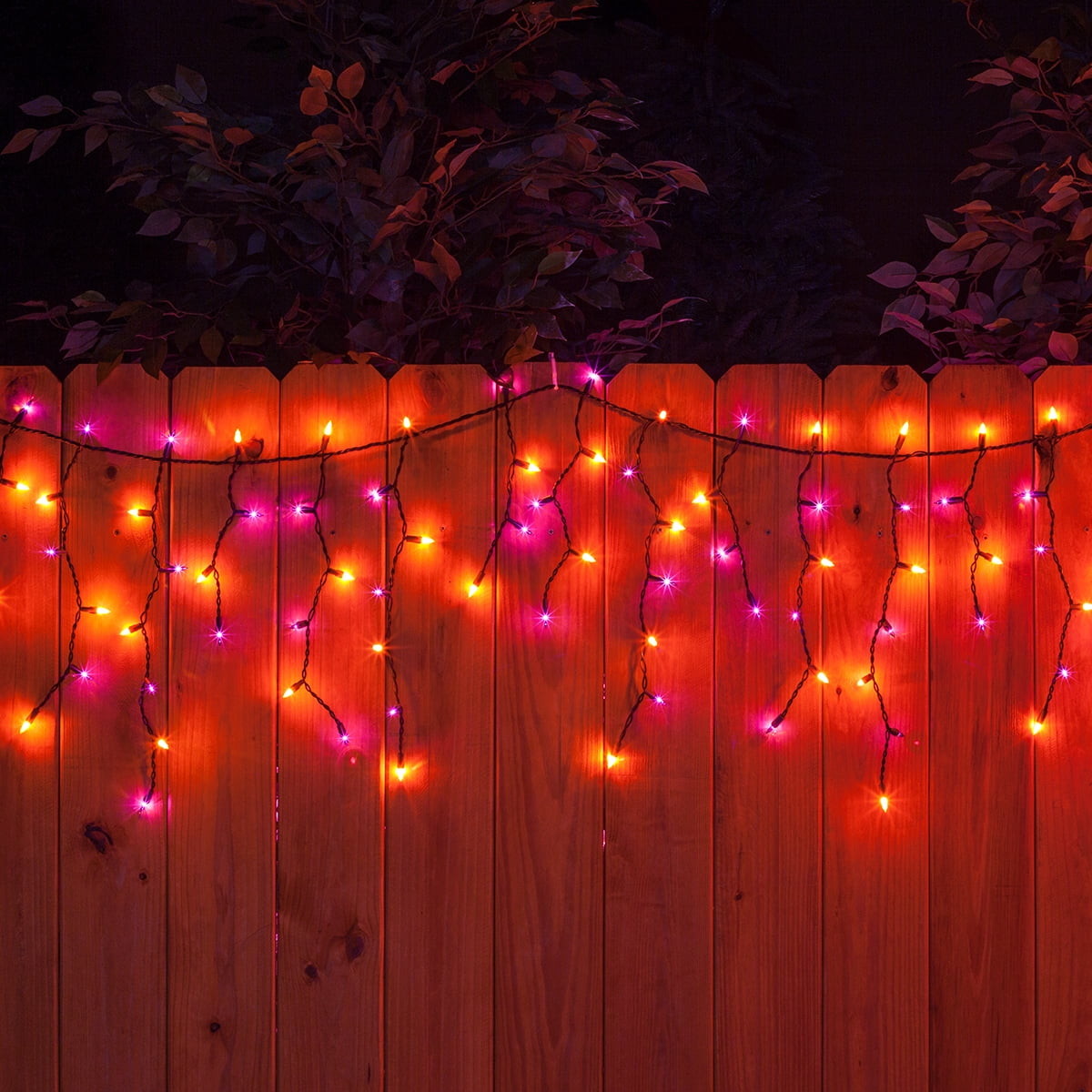 Kringle Traditions Halloween Purple Orange Outdoor Mini Icicle Light 150 Lights
