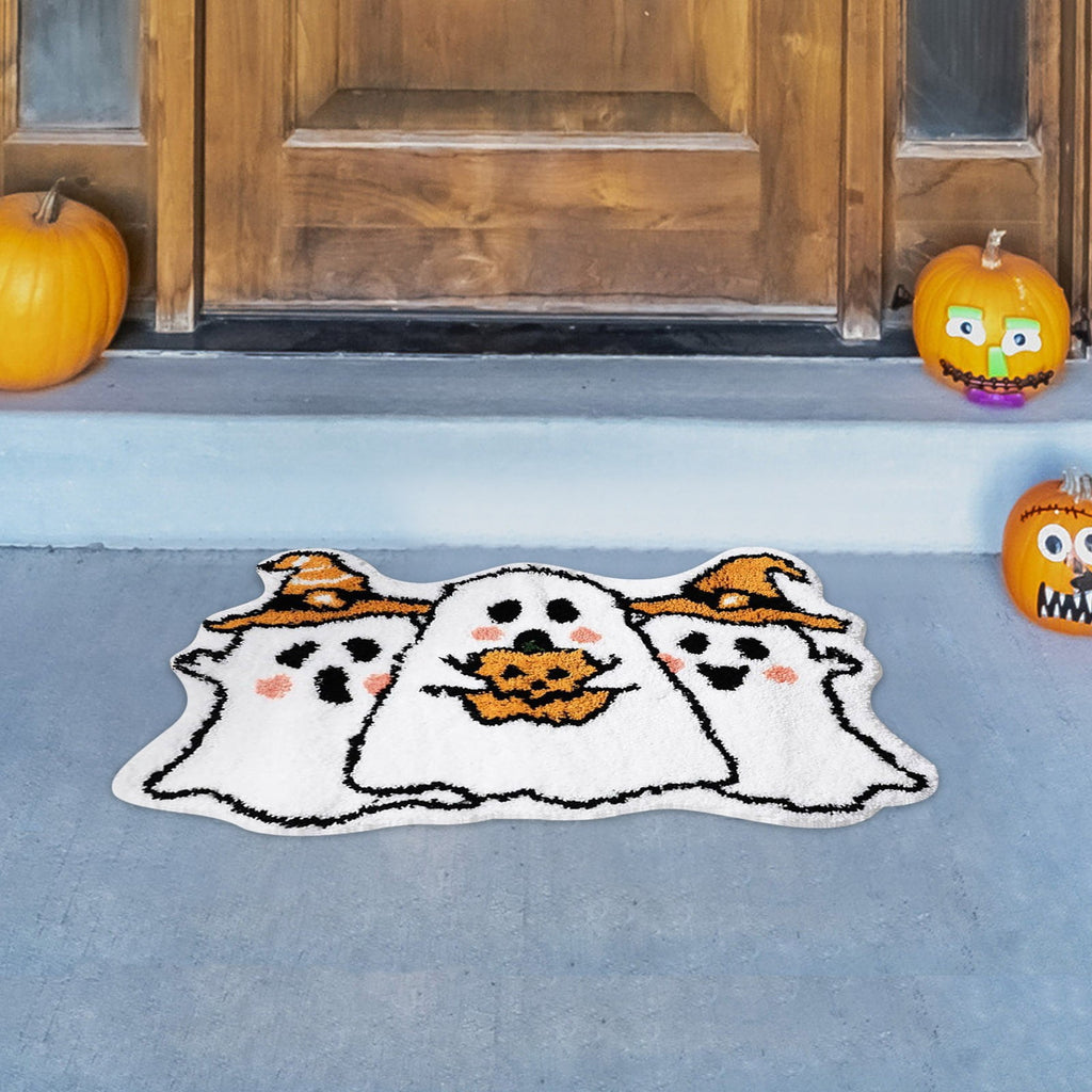 Stijggn Halloween Kitchen Rugs Halloween Mat Halloween Decorations Doormat, Welcome Mats for Front Door,Spooky Outdoor Mats for Front Door, Living Room, Bedroom, K-ids' Room
