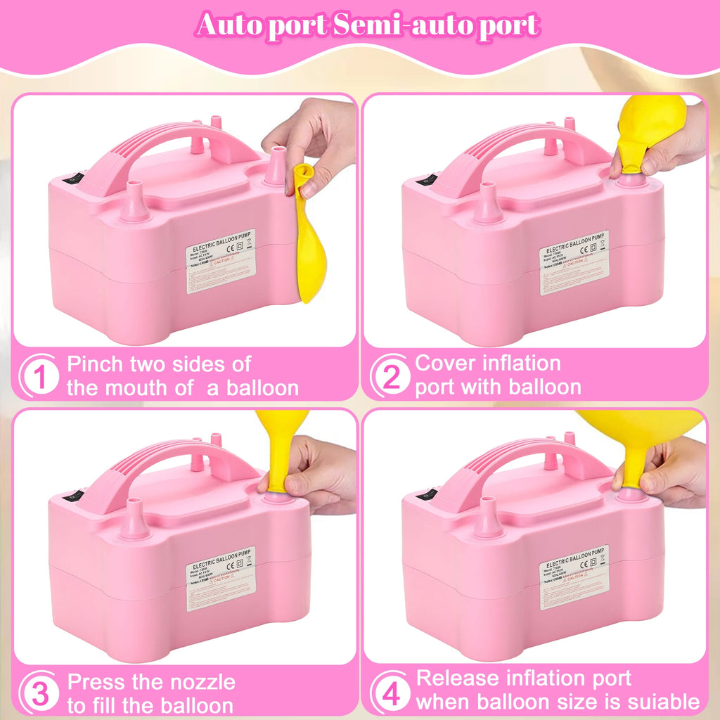 Electric Balloon Pump, Portable Dual Nozzle Blower Air Balloon Pump & Inflator for All Balloons Party Wedding Decoration