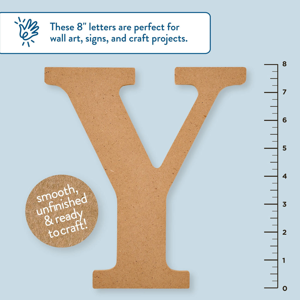 Hello Hobby Surfaces Unfinished Wood MDF Letter A, 8 in