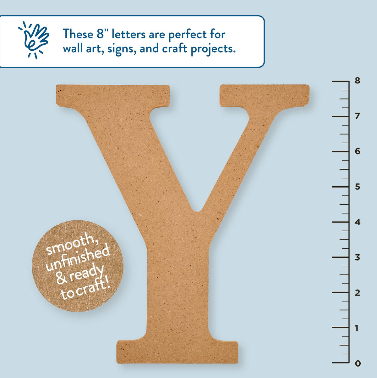 Hello Hobby Surfaces Unfinished Wood MDF Letter A, 8 in