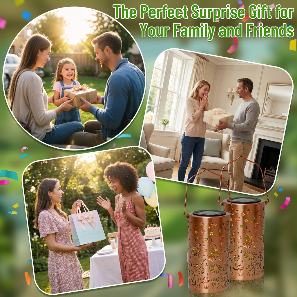 Colorful Solar Lanterns IP65 Outdoor Waterproof, Mother's Day Gifts for Women Mom Grandma - LED Colorful Sunflower Solar Lights Metal Hanging Lantern for Patio Yard Porch