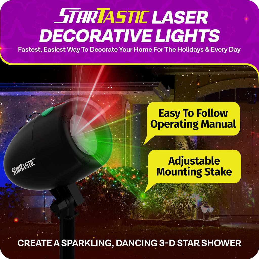 Startastic Laser Projector Lights Outdoor Indoor Holiday Star Lights for Halloween Christmas New Years Waterproof