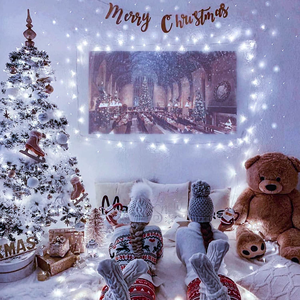 JMEXSUSS 200 LED Christmas Lights Indoor Outdoor, Connectable Warm White Christmas Tree Lights Clear Wire, 66 Ft Twinkle Fairy String Lights Plug in for Bedroom Wedding Christmas Tree Decorations