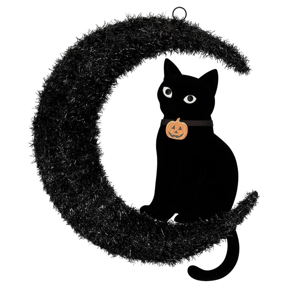Moon and Cat Wreath, Black, 20" x 24", Halloween by Way To Celebrate