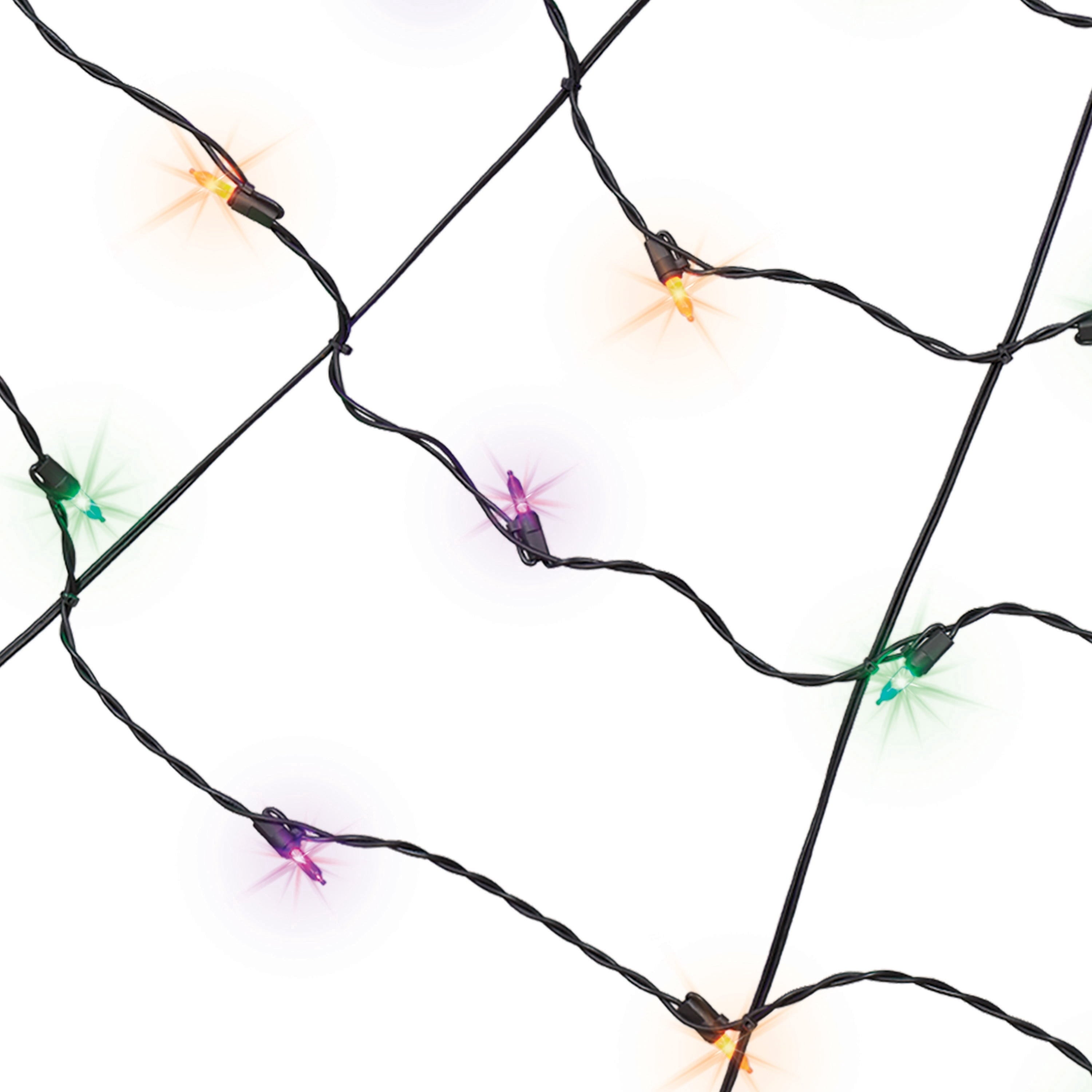 Indoor/Outdoor 30-Count LED Corner Web Lights, Multicolor, 30" x 30", Halloween by Way To Celebrate