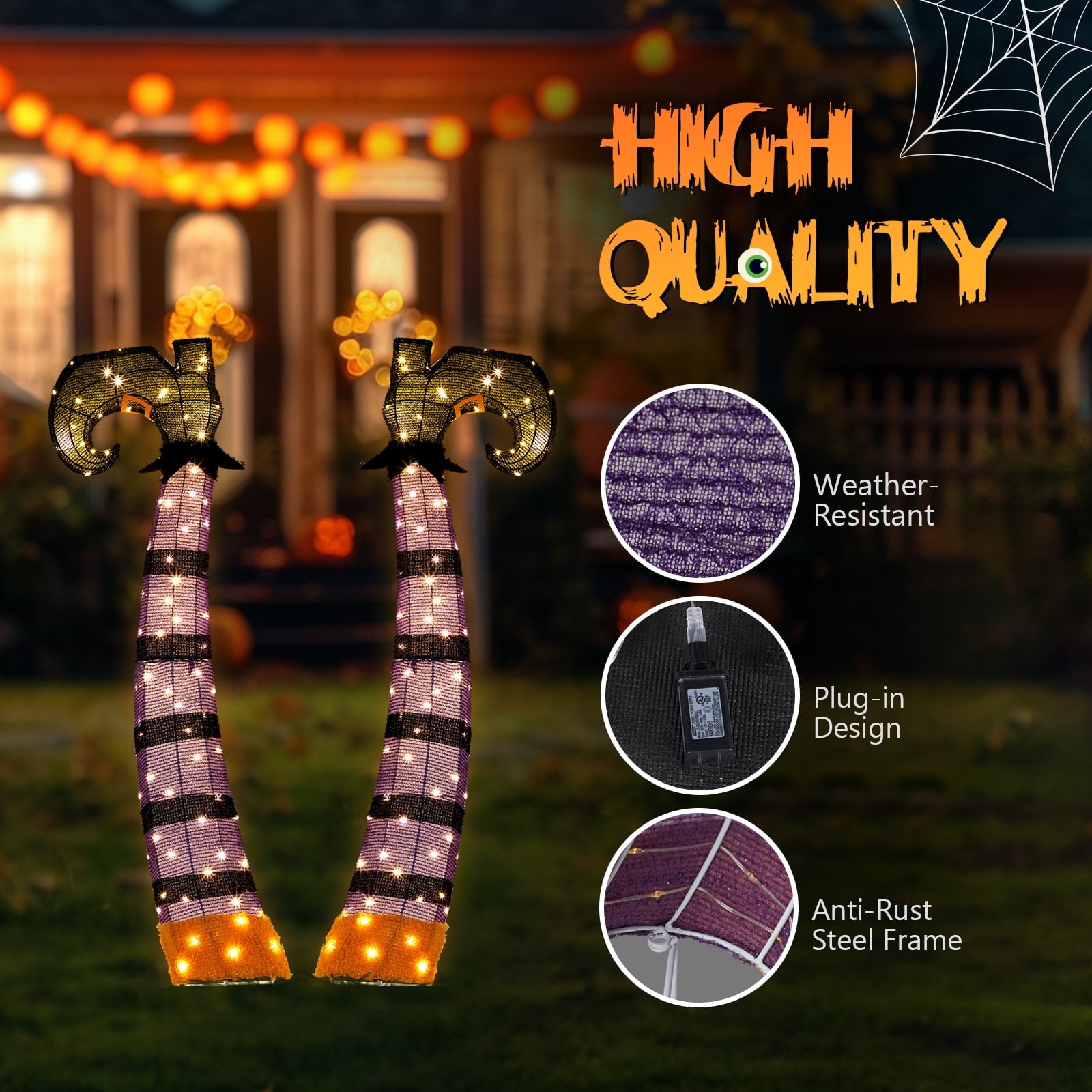Yescom 9ft Flying Witch with Vulture & Owl Skeleton Halloween Outdoor Décor 2026