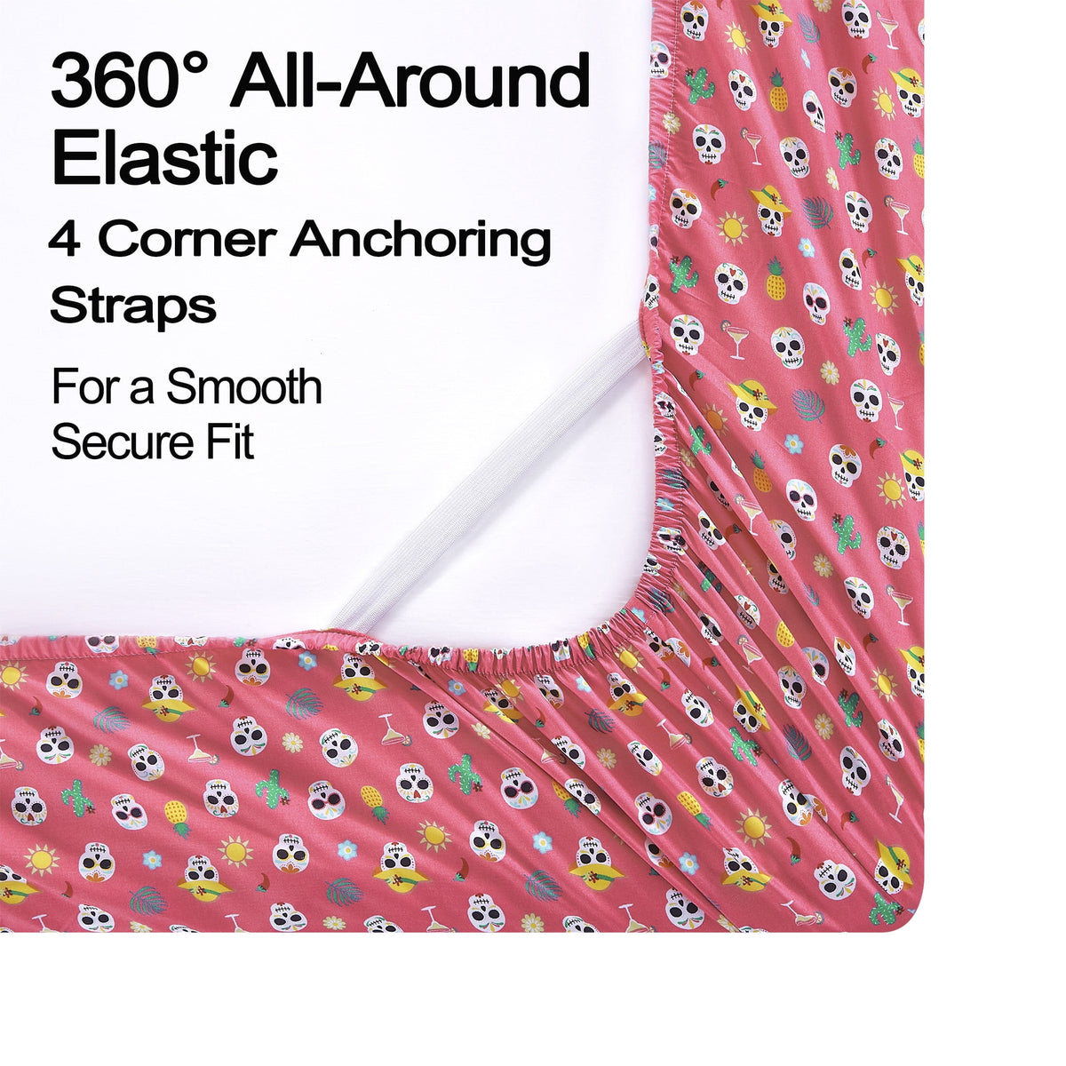 Summerween Crafted by Catherine Full 4-Piece Sheet Set, Black & White Nautical Ghosts
