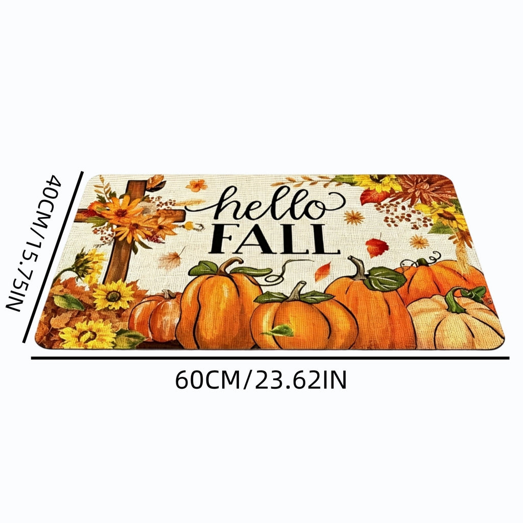 Autumn Door Mat for Entryway, 16x24 Inch, Fall-Themed Floor Doormat for Home Decor, Non-Slip Rug Mat for Living Room, Kitchen, Bedroom, Gifts for Fall Lovers (E)