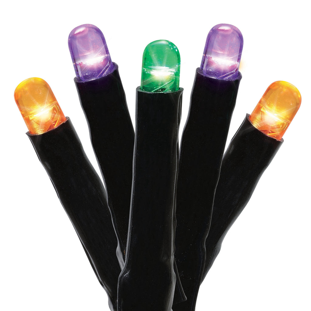 Indoor/Outdoor 100-Count Battery-Operated LED 8-Function Micro String Lights, Orange, 33', Halloween by Way To Celebrate